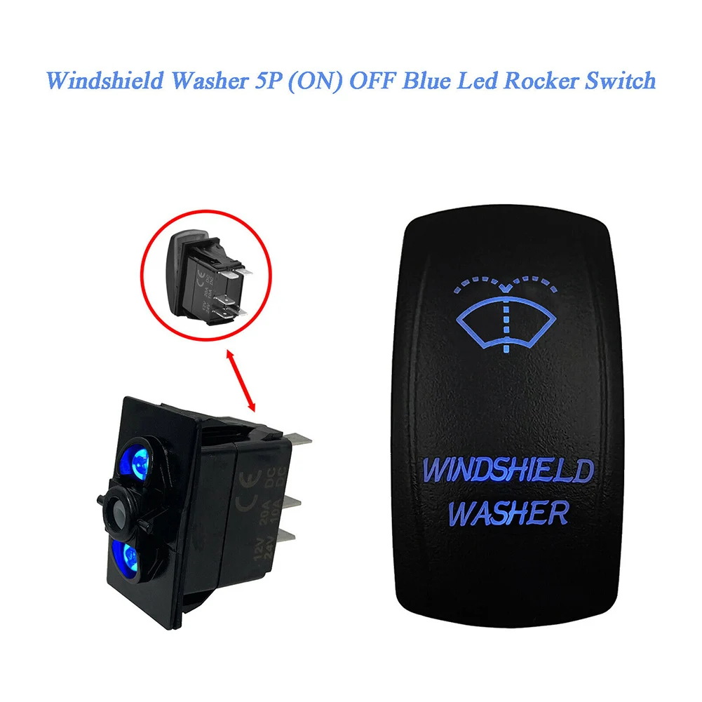 Windshield Washer Blue LED Rocker Switch For Auto Boat STSP 5P Momentary Switch For Cars, Ships, Ships, Yachts, RV, ATV, UTV, Et
Windshield Washer Blue LED Rocker Switch For Auto Boat STSP 5P Momentary Switch For Cars, Ships, Ships, Yachts, RV, ATV, UTV, Et