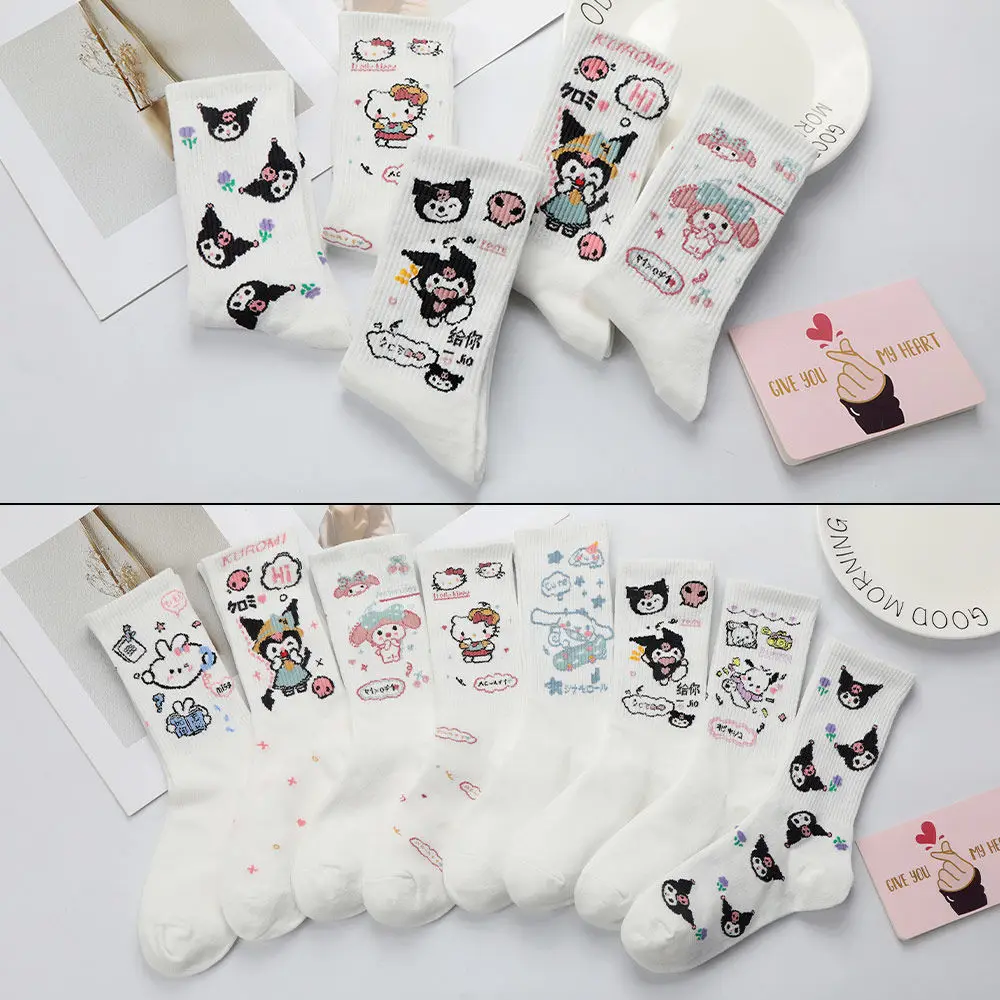 Sanrios Kawaii Anime Kuromi My Melody Cinnamoroll Hello Kitty Cute Cartoon Women's Pure Cotton All-Match Mid Tube Socks Gift
Sanrios Kawaii Anime Kuromi My Melody Cinnamoroll Hello Kitty Cute Cartoon Women's Pure Cotton All-Match Mid Tube Socks Gift