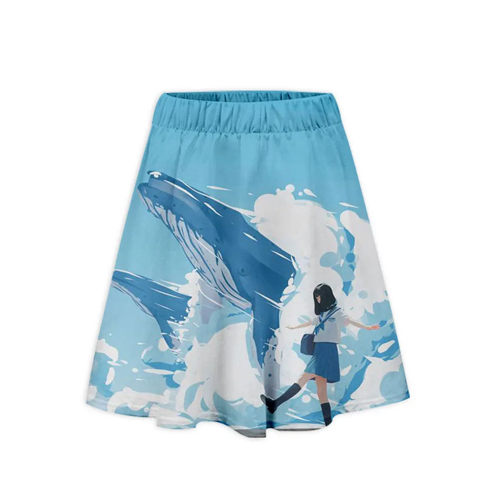 2022 Summer A-line Knee Short Skirt Women's Popular Pleated Elastic College Fashion All-match Sexy Elegant Cartoon Whale Print
2022 Summer A-line Knee Short Skirt Women's Popular Pleated Elastic College Fashion All-match Sexy Elegant Cartoon Whale Print