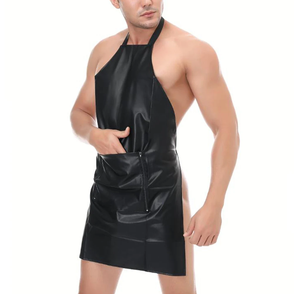 Open Crotch Uniform Hollow Out Manservant Cosplay Men Sexy Lingeri PU Leather Suspender Halterneck Skirt Apron Pocket Club Party
Open Crotch Uniform Hollow Out Manservant Cosplay Men Sexy Lingeri PU Leather Suspender Halterneck Skirt Apron Pocket Club Party