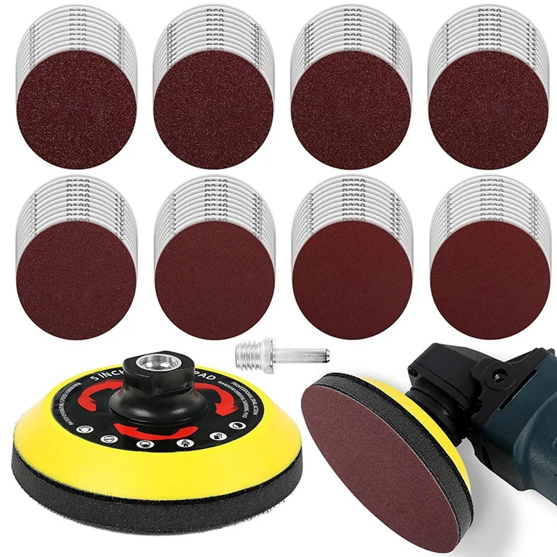 5 Inch Upgraded And Loop Backing Pad With 80PCS Sanding Discs, Angle Grinder Part With 5/8-11, Drill Sanding Pad
5 Inch Upgraded And Loop Backing Pad With 80PCS Sanding Discs, Angle Grinder Part With 5/8-11, Drill Sanding Pad