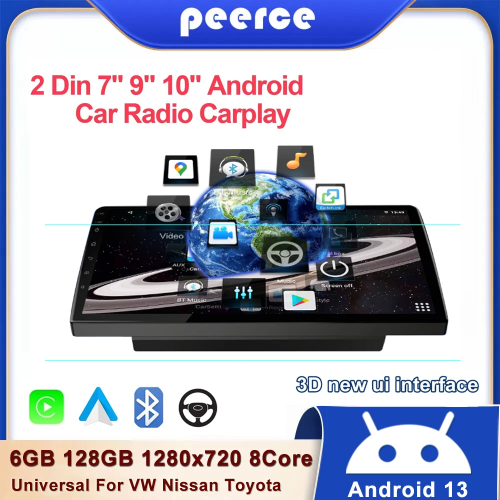 2din GPS Carplay Car Android Radio Multimedia Player 7/9/10" For Toyota Volkswagen Hyundai Nissan Kia Renault Lada
2din GPS Carplay Car Android Radio Multimedia Player 7/9/10" For Toyota Volkswagen Hyundai Nissan Kia Renault Lada
