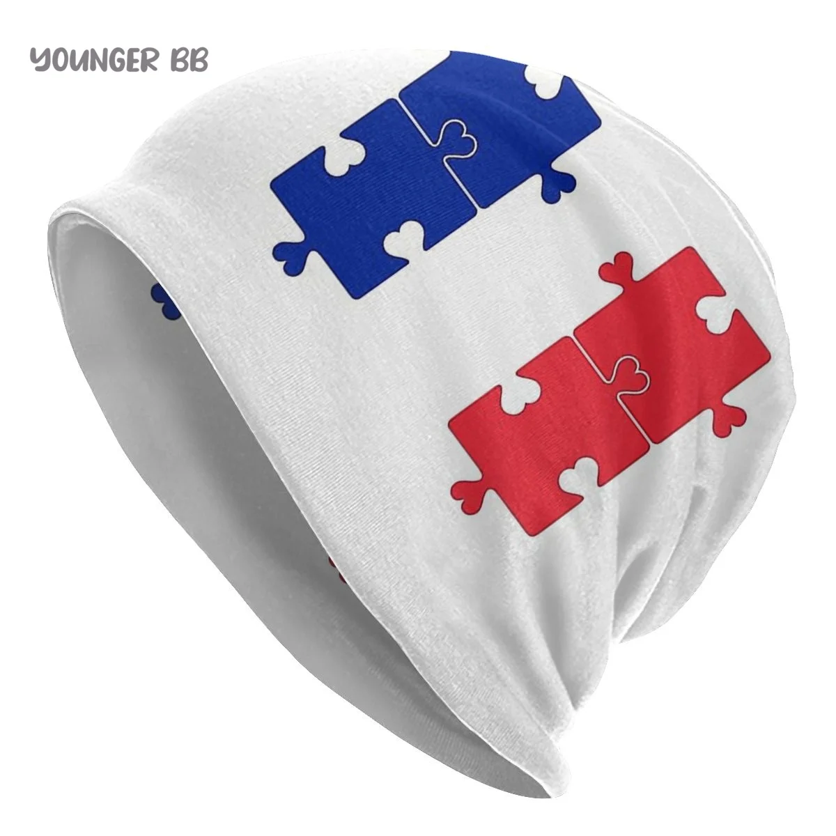 

Flag of France Men Women's Beanie Hats Autism Heart Jigsaw Puzzle Knitted Hat Hip Hop Earmuff Bonnet Street Skullies Beanies