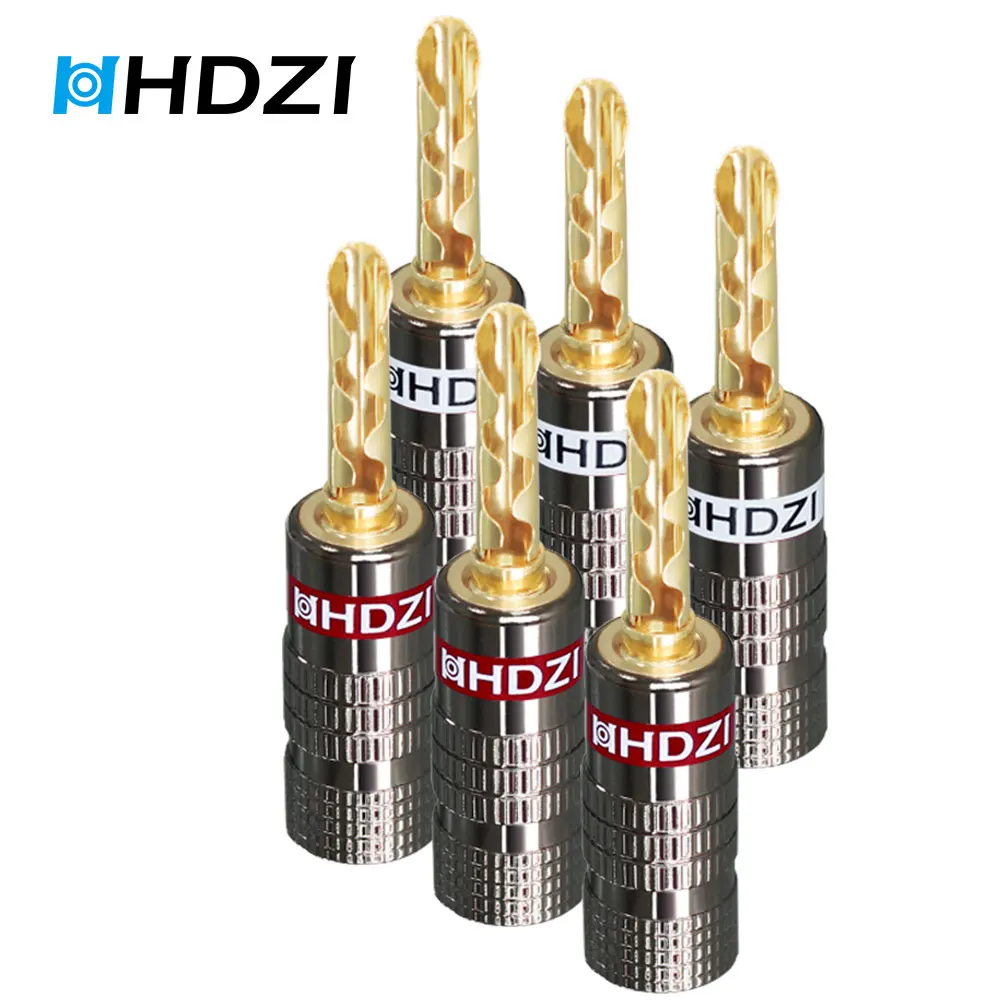 HHDZI 6 Pieces HI-FI 24k Gold Dual Screw Lock Sawtooth Speaker Banana Connector for Speaker Wire, Wall Plate, Home Theater
HHDZI 6 Pieces HI-FI 24k Gold Dual Screw Lock Sawtooth Speaker Banana Connector for Speaker Wire, Wall Plate, Home Theater