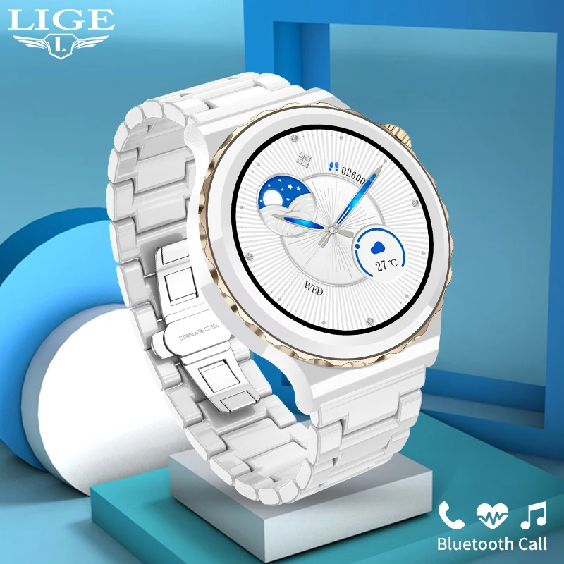 LIGE Luxury Smart Watch Women Full Touch Screen Bluetooth Call Bracelet Waterproof Music Clock Ladies Smartwatch For Android IOS
LIGE Luxury Smart Watch Women Full Touch Screen Bluetooth Call Bracelet Waterproof Music Clock Ladies Smartwatch For Android IOS