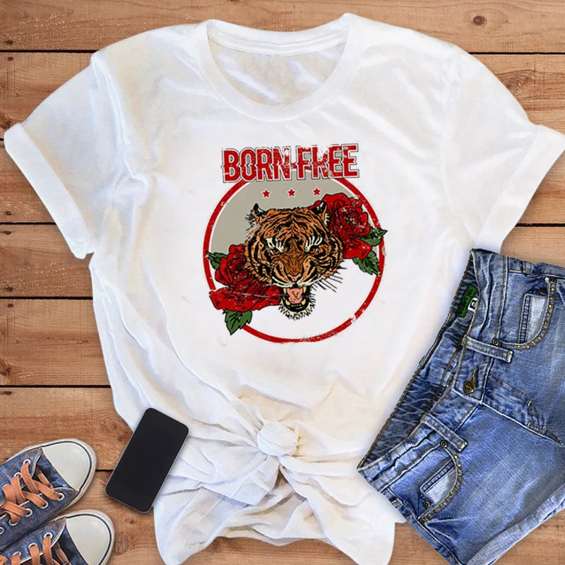 Fashion New Women's T-shirt Cartoon Tiger Casual Harajuku Floral Print Top T-shirt Summer Women's T-shirt Short Sleeve T-shirt W
Fashion New Women's T-shirt Cartoon Tiger Casual Harajuku Floral Print Top T-shirt Summer Women's T-shirt Short Sleeve T-shirt W