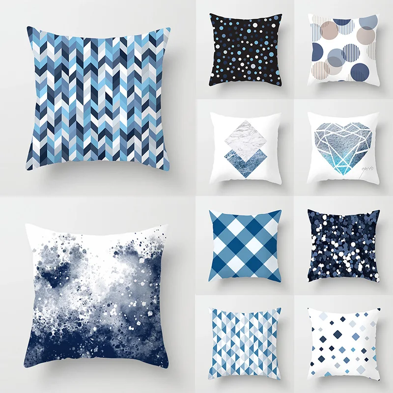 Blue Cushion Cover 45x45 Polyester Pillowcase Decorative Sofa Cushions Pillowcover Home Decor Geometry Pillow Cases
Blue Cushion Cover 45x45 Polyester Pillowcase Decorative Sofa Cushions Pillowcover Home Decor Geometry Pillow Cases