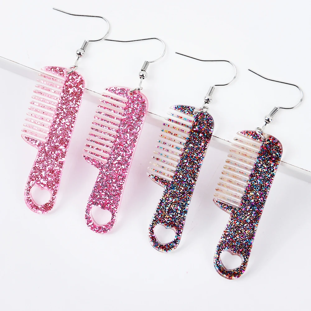 2023 Glitter Pink Comb Acrylic Drop Earrings for Women Funny Geometric Statement Earring Trendy Party Jewelry Creative Gifts
2023 Glitter Pink Comb Acrylic Drop Earrings for Women Funny Geometric Statement Earring Trendy Party Jewelry Creative Gifts