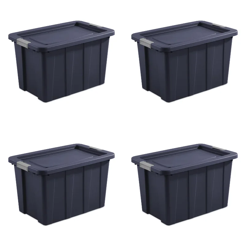 

Пластиковая Сумка-тоут Sterilite Tuff1, 30 галлонов, цвет темный Индиго, набор из 4 контейнеров для хранения, коробка для хранения