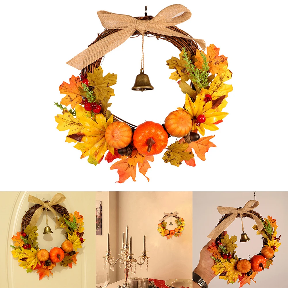 Halloween Wreath Autumn Door Wreath Artificial Pumpkin Berries Pine Cone Maple Wreath Garland Christmas Home Decoration
Halloween Wreath Autumn Door Wreath Artificial Pumpkin Berries Pine Cone Maple Wreath Garland Christmas Home Decoration