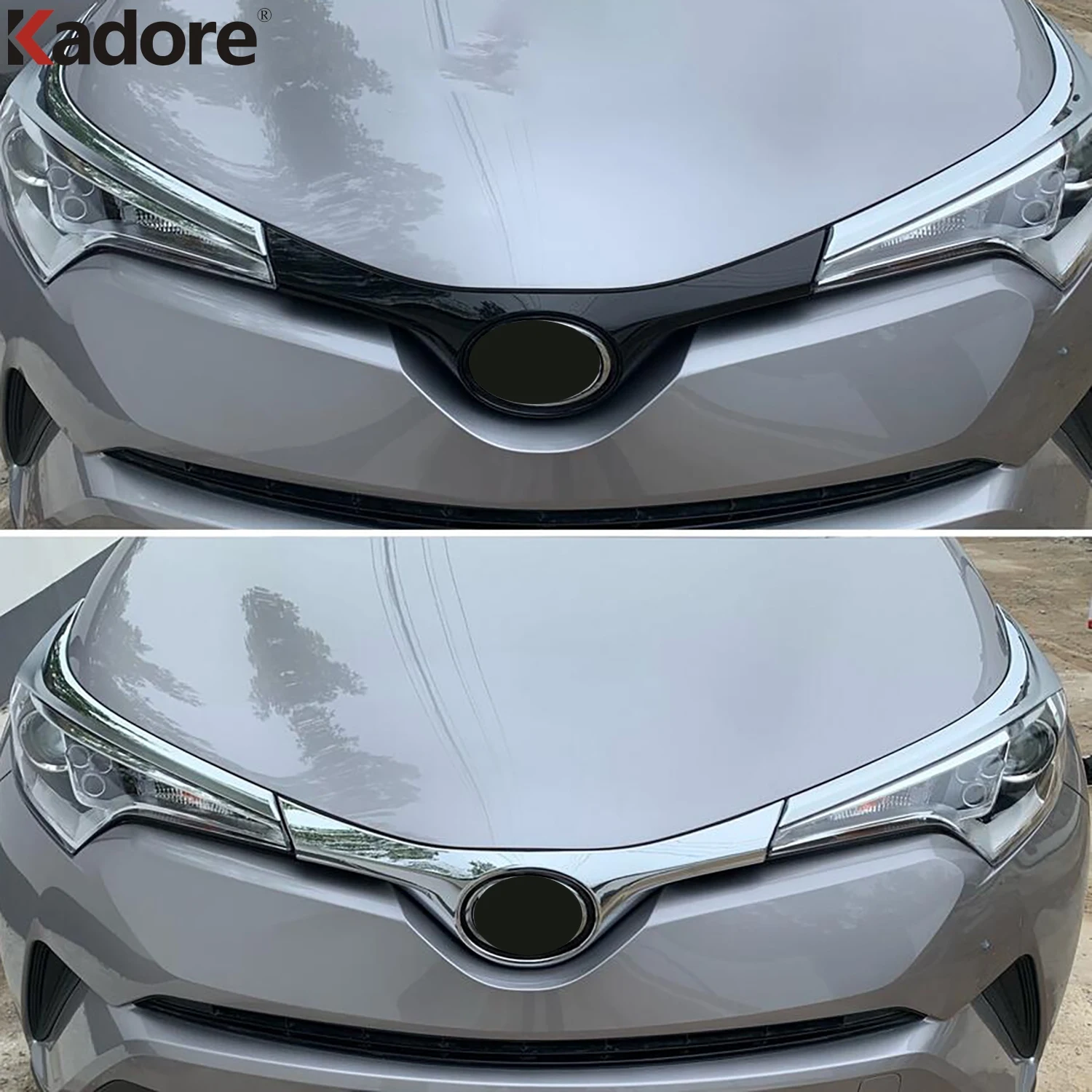 

Передняя крышка решетки радиатора для Toyota C-HR CHR 2016 2017 2018 2019, хромированный молдинг, украшение, защитная наклейка, автомобильные аксессуары