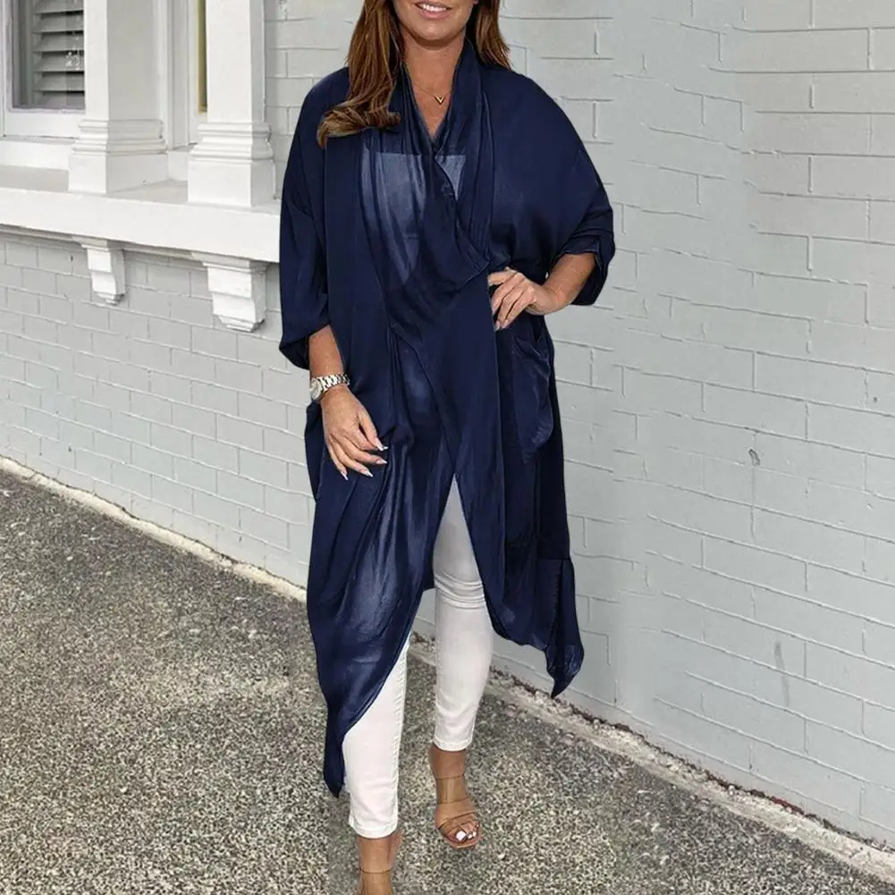 Women Summer Top Loose V-neck Casual Lady Coat Solid Color Asymmetrical Summer Blouse Vintage Cowl Neck Female Top For Work
Women Summer Top Loose V-neck Casual Lady Coat Solid Color Asymmetrical Summer Blouse Vintage Cowl Neck Female Top For Work