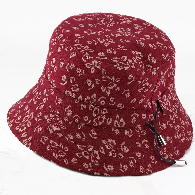 Spring Autumn Hat Korean Printed Foldable Fisherman Hat Adjustable Sunshade Hat Mother Sun Hat Floral Print Adult Bonnet 
Spring Autumn Hat Korean Printed Foldable Fisherman Hat Adjustable Sunshade Hat Mother Sun Hat Floral Print Adult Bonnet