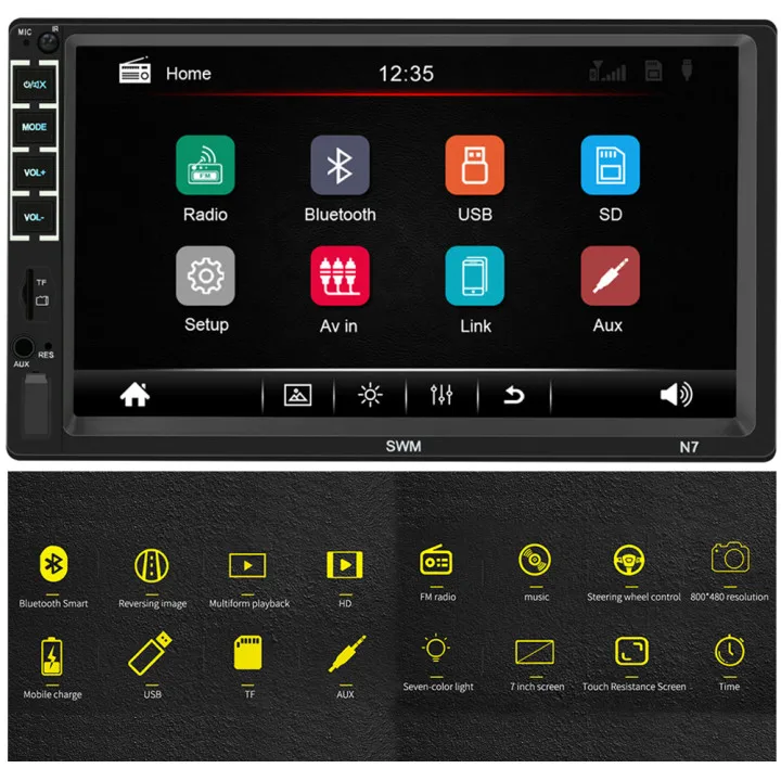 Car Video Radio 7in Touch Screen 2 Din Stereo MP5 Player FM Receiver Bluetooth Car Accessories High Quality Car Player
Car Video Radio 7in Touch Screen 2 Din Stereo MP5 Player FM Receiver Bluetooth Car Accessories High Quality Car Player