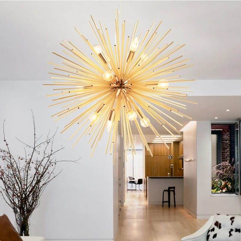 Post-modern Gold Dandelion Pendant Light Nordic Living Room Restaurant Ins Led Radiation Sphere Art Personality Chandelier Lamp
Post-modern Gold Dandelion Pendant Light Nordic Living Room Restaurant Ins Led Radiation Sphere Art Personality Chandelier Lamp