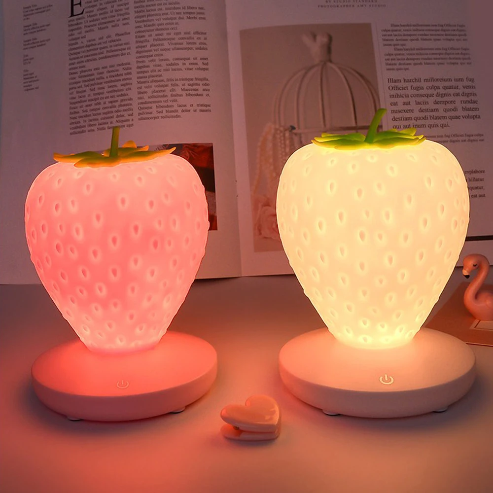 Night Lamp Silicone Strawberry Nightlight Touch Dimmable USB Bedside Bedroom Decoration Gifts for Baby Children Kids Led light
Night Lamp Silicone Strawberry Nightlight Touch Dimmable USB Bedside Bedroom Decoration Gifts for Baby Children Kids Led light