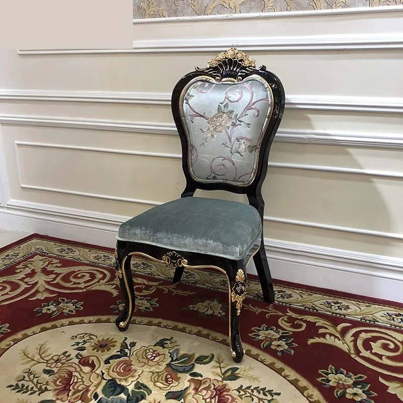European style dining chair embroidered fabric upholstered chair luxury full solid wood carved dining chair decoration
European style dining chair embroidered fabric upholstered chair luxury full solid wood carved dining chair decoration