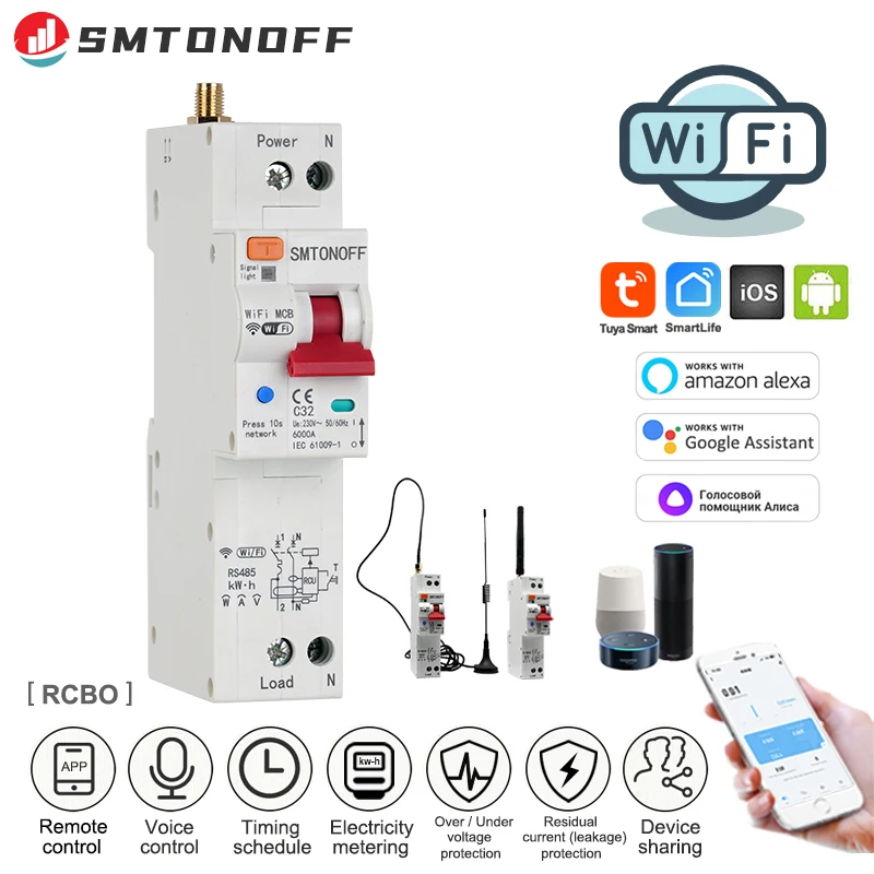 Tuya Smart energy meter lot circuit breaker prepaid meter over under voltage over load protection voice control alexa google
Tuya Smart energy meter lot circuit breaker prepaid meter over under voltage over load protection voice control alexa google