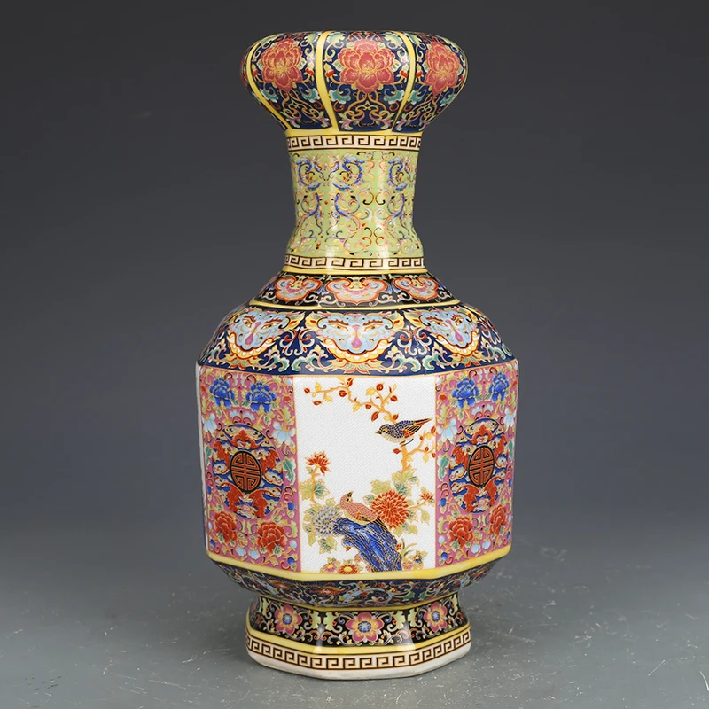 Qing Yong Zheng Antique Ceramic Vase Enamel With Flower Birds Pattern Old Ancient Porcelain Offcial Kiln
Qing Yong Zheng Antique Ceramic Vase Enamel With Flower Birds Pattern Old Ancient Porcelain Offcial Kiln