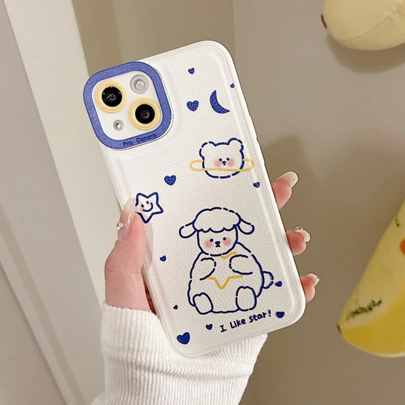 Cute Simple Star Sheep Bear Leather Phone Case For iPhone 13 11 12 Pro X XR XS Max 7 8Plus Fashion Shockproof Cartoon Soft Cover
Cute Simple Star Sheep Bear Leather Phone Case For iPhone 13 11 12 Pro X XR XS Max 7 8Plus Fashion Shockproof Cartoon Soft Cover