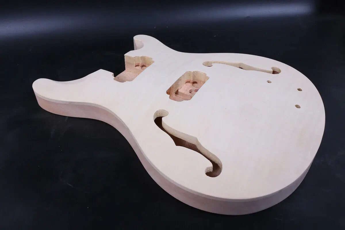 Semi Hollow Guitar Body Flame Maple Veneer Humbucker Pickup Set in DIY Guitar Accessory Drilled Unfinished Handmade Project
Semi Hollow Guitar Body Flame Maple Veneer Humbucker Pickup Set in DIY Guitar Accessory Drilled Unfinished Handmade Project
