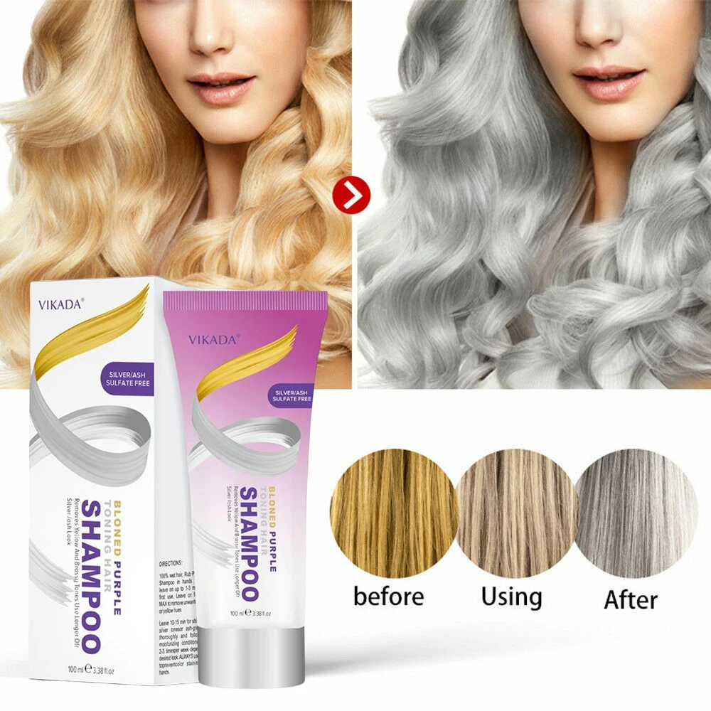 

100 мл блонд фиолетовый тонизирующий шампунь для волос удаление желтого пурпурного тонера для серебряной пепли светлый отбеленный седый вол...