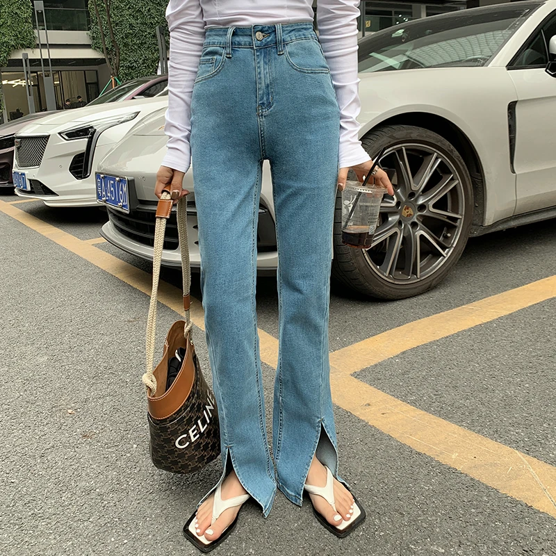 Women's Jeans 2022 New Spring Autumn Hot Elastic Denim High-grade High Quality Thin and High Straight Slit Cigarette Pants
Women's Jeans 2022 New Spring Autumn Hot Elastic Denim High-grade High Quality Thin and High Straight Slit Cigarette Pants