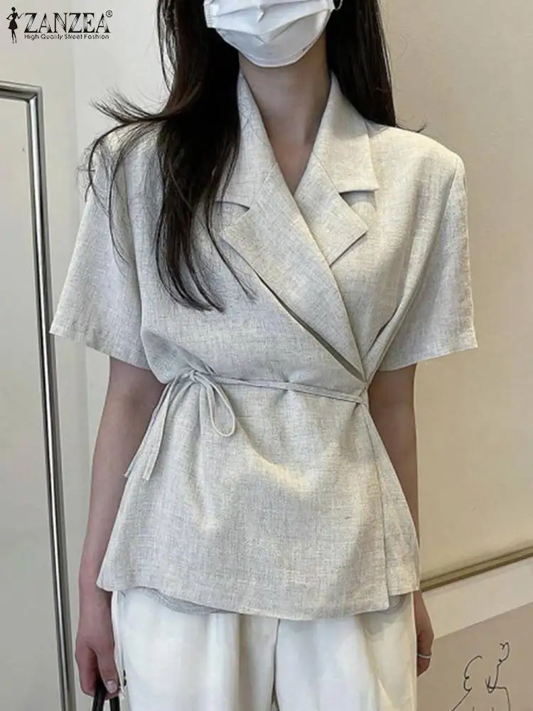 Summer Women Short Sleeve Blazer 2022 ZANZEA Fashion OL Lapel Neck Streetwears Oversized Casual Lady Solid Loose Lace Up Outwear
Summer Women Short Sleeve Blazer 2022 ZANZEA Fashion OL Lapel Neck Streetwears Oversized Casual Lady Solid Loose Lace Up Outwear