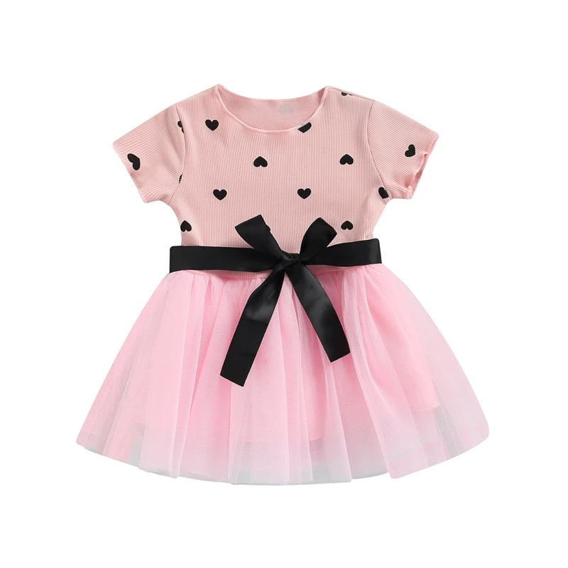 Baby Girls Summer Heart Print Round-Neck Short Sleeve Bubble Dress with Bow for Toddlers, 3-24 Months
Baby Girls Summer Heart Print Round-Neck Short Sleeve Bubble Dress with Bow for Toddlers, 3-24 Months