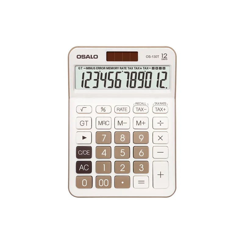 

Osalo 130t Morandi Colour Student Exam Desktop Calculator 12 Digit Display Desktop Office Financial Accounting Solar Calculators