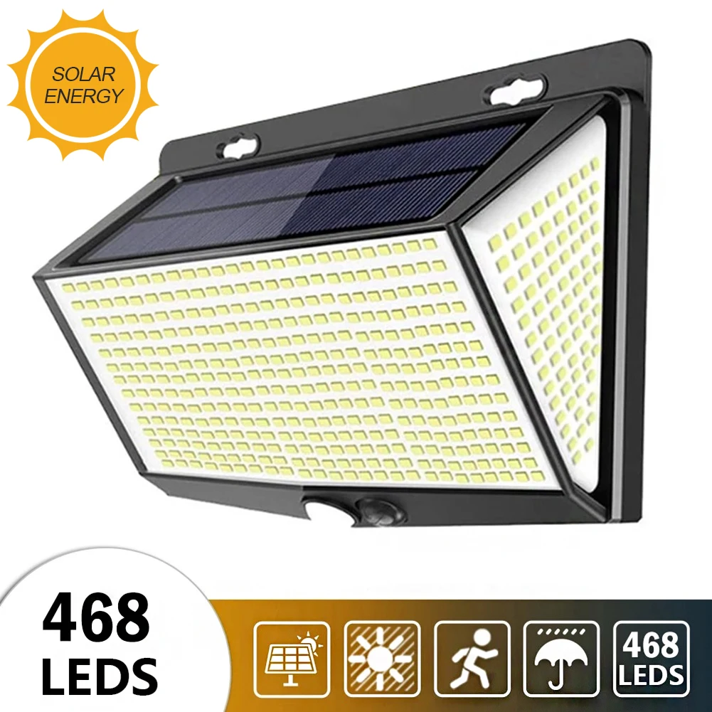 468 LED Solar Light Outdoor Solar Lamp Outdoor Waterproof for Garden Decoration 3 Modes Powered Sunlight Wall Street lights
468 LED Solar Light Outdoor Solar Lamp Outdoor Waterproof for Garden Decoration 3 Modes Powered Sunlight Wall Street lights