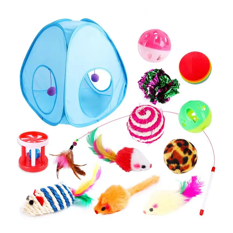 13pcs/set Cat Tent Toy Set Kitten Interactive Teaser Toys Simulation Mouse Doll Waterproof Durable Cat Supplies
13pcs/set Cat Tent Toy Set Kitten Interactive Teaser Toys Simulation Mouse Doll Waterproof Durable Cat Supplies