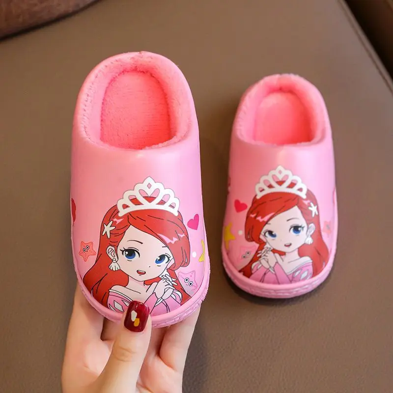 Disney Children's Cotton Slippers Winter Girl Cartoon Princess Waterproof Home Baby Wool Shoes Girl Pink Purple Shoes Size 24-35
Disney Children's Cotton Slippers Winter Girl Cartoon Princess Waterproof Home Baby Wool Shoes Girl Pink Purple Shoes Size 24-35