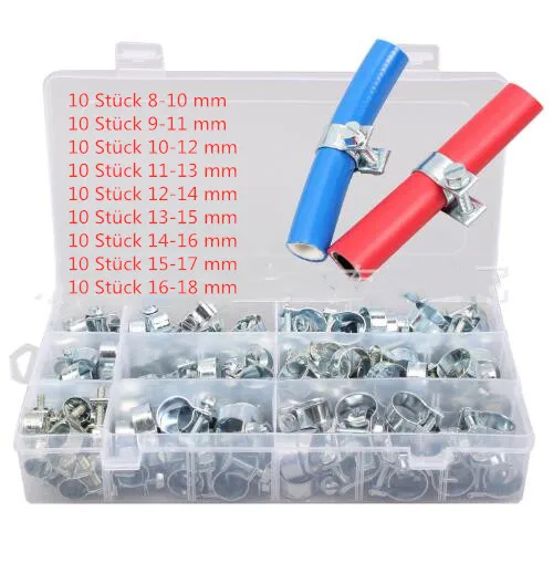 90pcs 304 Stainless Steel Mini Hose Clamp Small Fixing Pipe Clamps Marine Stainless Tube Clamp Fittings Fuel Line Clips Klemmen
90pcs 304 Stainless Steel Mini Hose Clamp Small Fixing Pipe Clamps Marine Stainless Tube Clamp Fittings Fuel Line Clips Klemmen