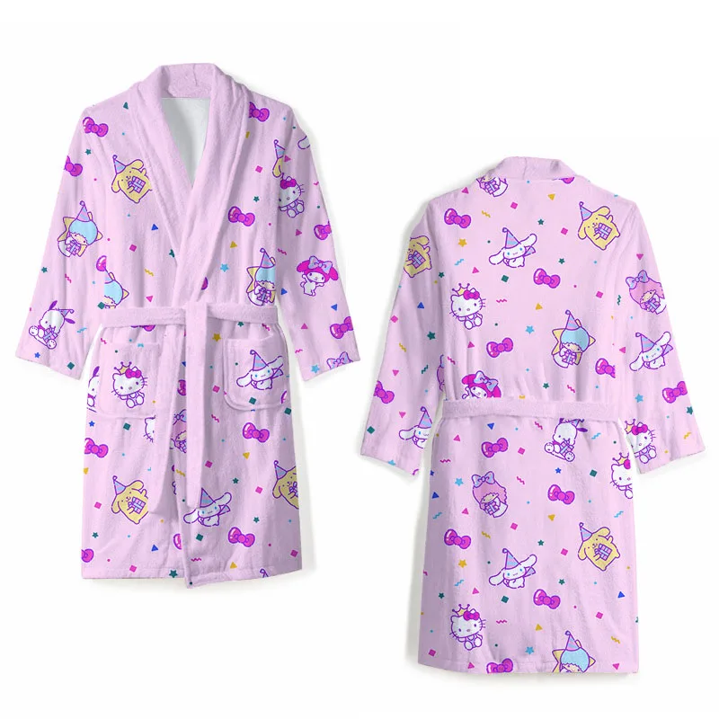 Kawaii Cute Sanrio, Hello Kitty night-robe зимняя Фланелевая Пижама для пары теплая и удобная домашняя одежда Рождественский подарок для девочек
Kawaii Cute Sanrio, Hello Kitty night-robe зимняя Фланелевая Пижама для пары теплая и удобная домашняя одежда Рождественский подарок для девочек