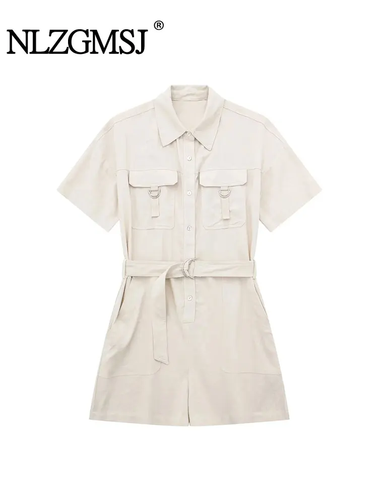 Nlzgmsj TRAF Jumpsuit Women 2022 Summer Turn Up Short Sleeve Romper With Pockets Lapel Button Up Casual Playsuit Shorts
Nlzgmsj TRAF Jumpsuit Women 2022 Summer Turn Up Short Sleeve Romper With Pockets Lapel Button Up Casual Playsuit Shorts