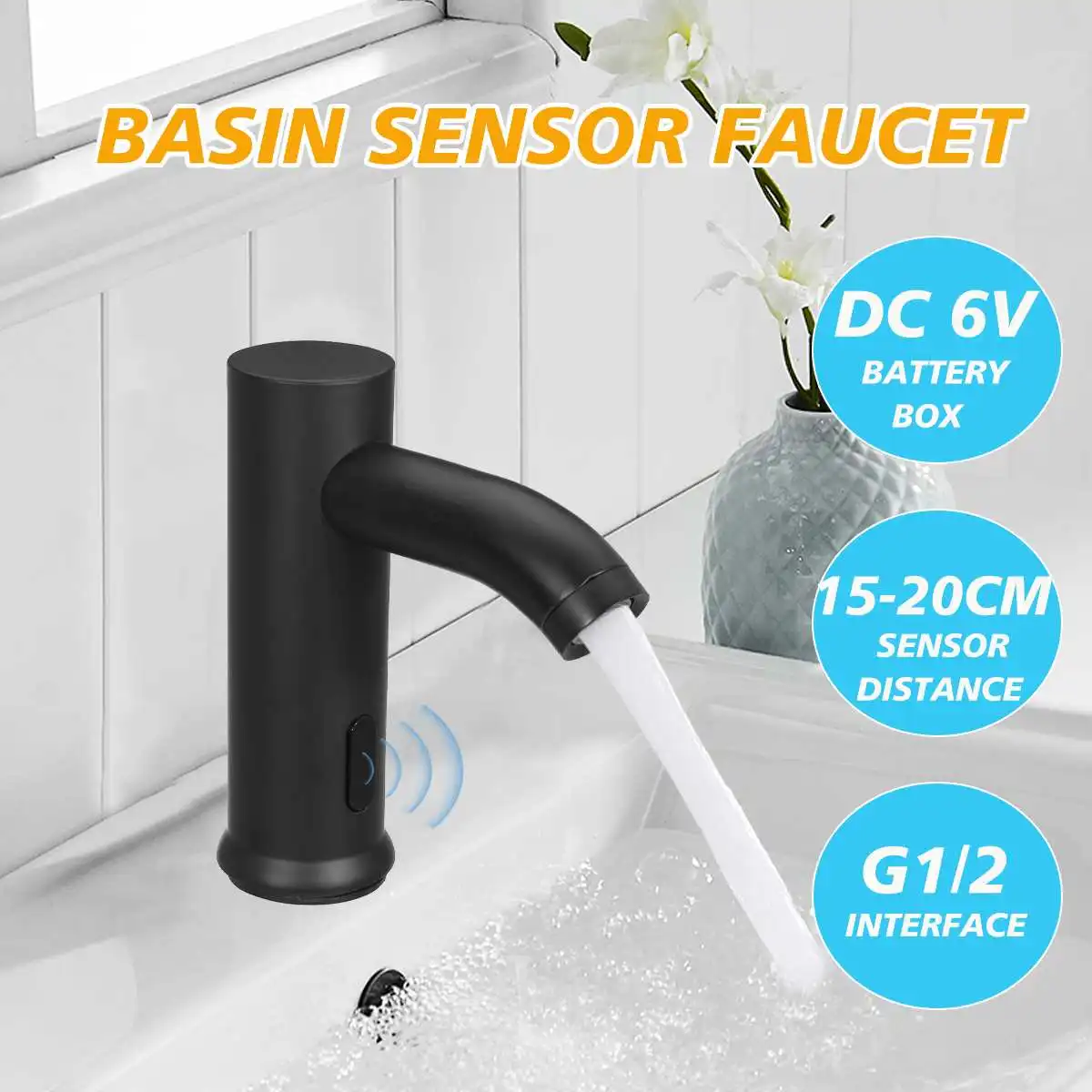 Matte Black Solid Brass Cold Water Touch-Free Infrared Tap Automatic Sensor Faucet Bathroom Basin Sink Faucets Deck Mounted
Matte Black Solid Brass Cold Water Touch-Free Infrared Tap Automatic Sensor Faucet Bathroom Basin Sink Faucets Deck Mounted