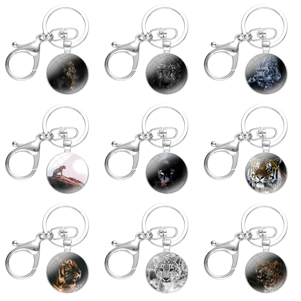 Брелок для ключей с изображением тигра льва чёрного леопарда гепарда, стеклянный брелок ручной работы с кабошоном, брелок с подвеской, брелок с милым модным декором, креативный 
Брелок для ключей с изображением тигра льва чёрного леопарда гепарда, стеклянный брелок ручной работы с кабошоном, брелок с подвеской, брелок с милым модным декором, креативный