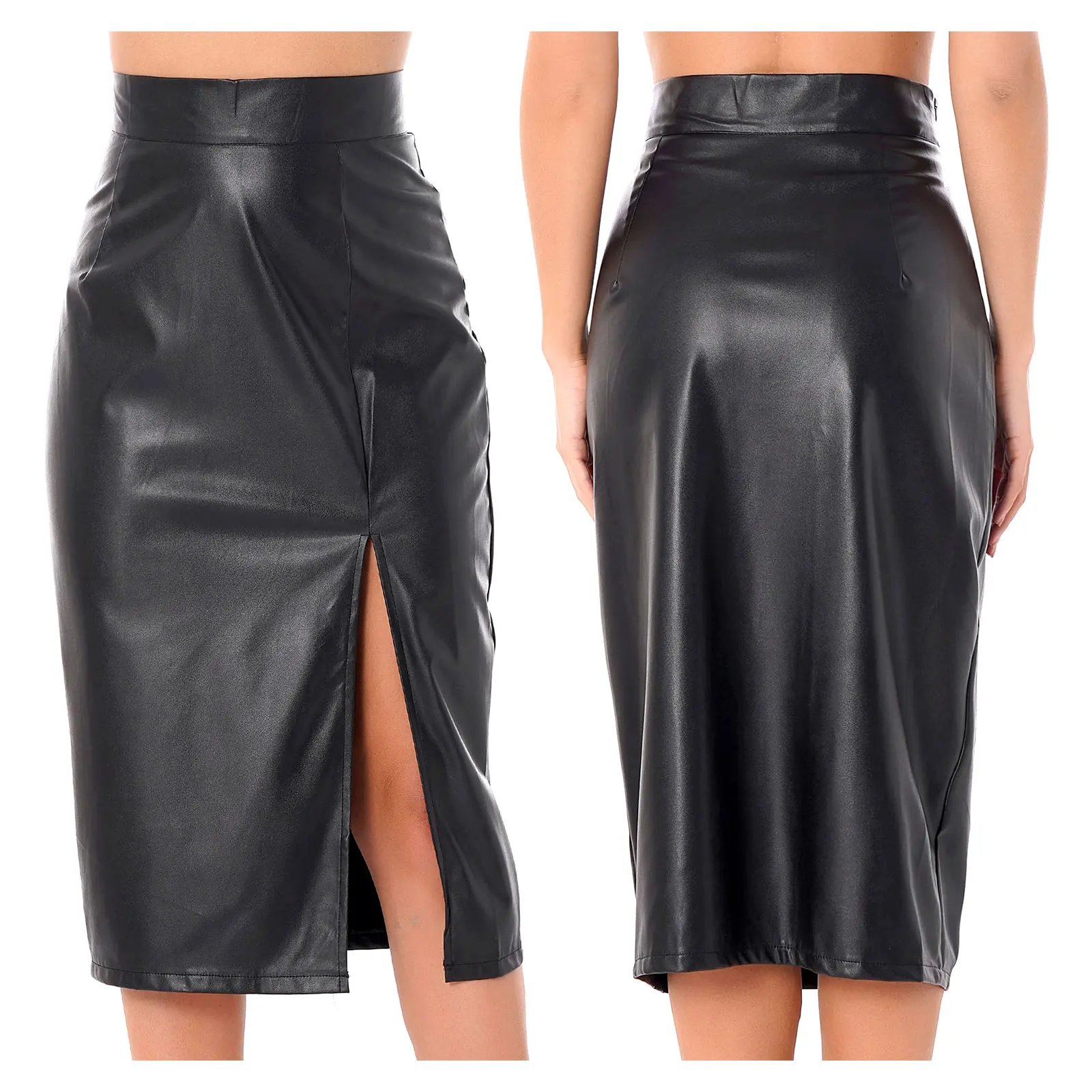 Womens Sexy Skirt Soft PU Leather Pencil Skirt High Waist Side Split Side Zip-up Bodycon Midi Skirt for Club Party
Womens Sexy Skirt Soft PU Leather Pencil Skirt High Waist Side Split Side Zip-up Bodycon Midi Skirt for Club Party