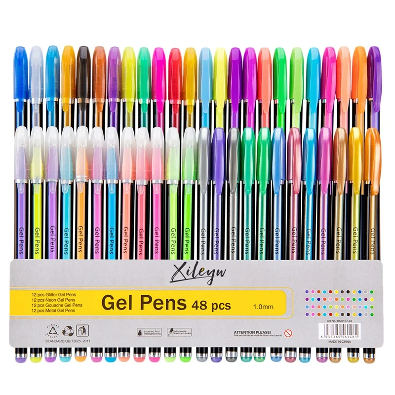 XILEYW 48 Color Neutral Color Pen Bright Pen Paint Pen Suitable For Painting, 4 Writing Methods:Gouache/Metal/Flash/Fluorescence
XILEYW 48 Color Neutral Color Pen Bright Pen Paint Pen Suitable For Painting, 4 Writing Methods:Gouache/Metal/Flash/Fluorescence