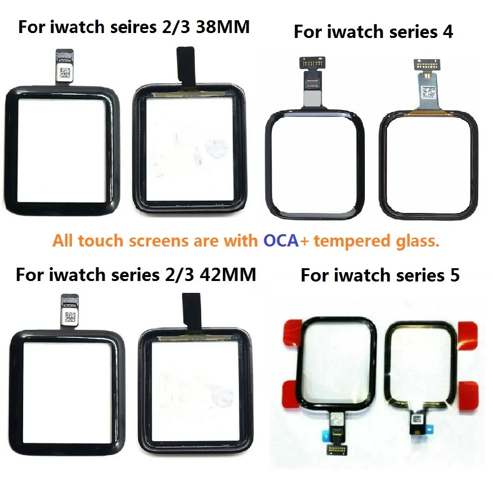 Для Apple Watch Series 1 2 3 4 5 6 SE 38/42/40/44 мм сенсорный экран дигитайзер стекло с OCA Замена +