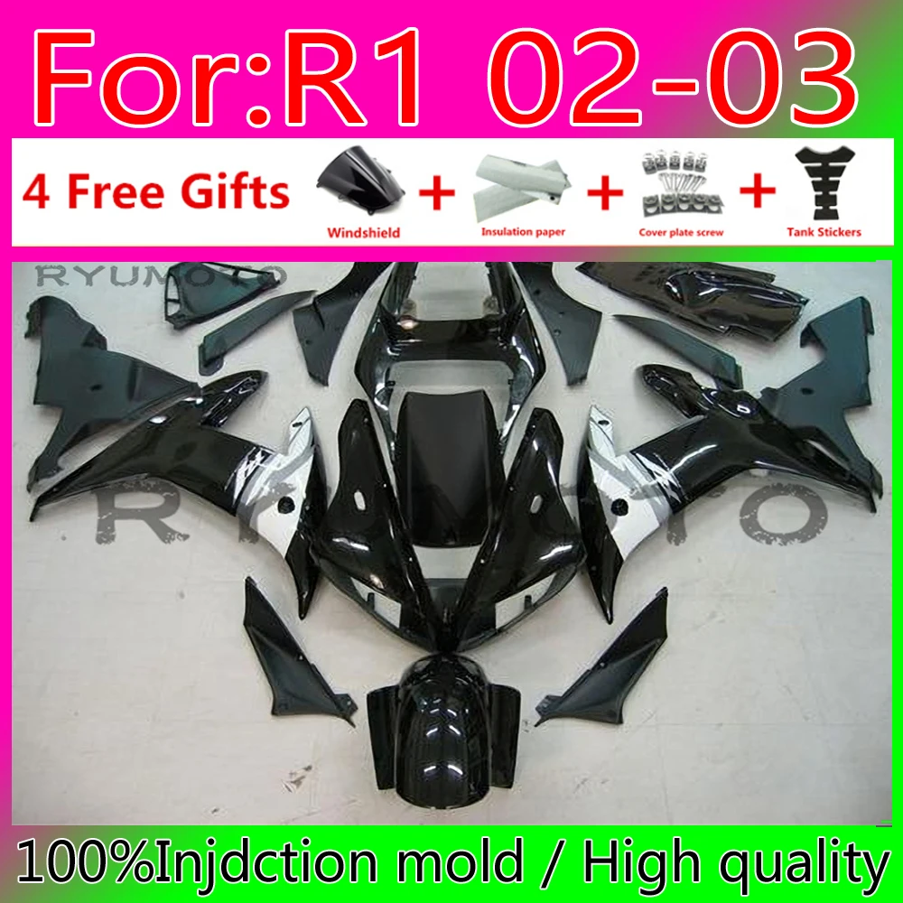 New Motorcycle Full injection mold fairings kits for YAMAHA YZF R1 2002 2003 R1 02 03 bodywork ABS fairing black
New Motorcycle Full injection mold fairings kits for YAMAHA YZF R1 2002 2003 R1 02 03 bodywork ABS fairing black