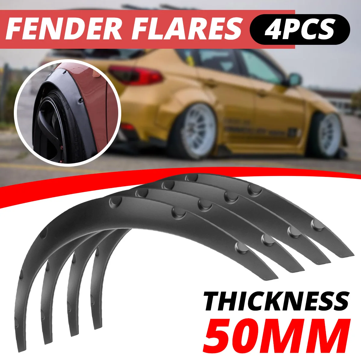 4pcs 2‘’ Car SUV Off-road Wheel Fender Flares Wheel Arch Protector Polypropylene Cover Trim Universal
4pcs 2‘’ Car SUV Off-road Wheel Fender Flares Wheel Arch Protector Polypropylene Cover Trim Universal