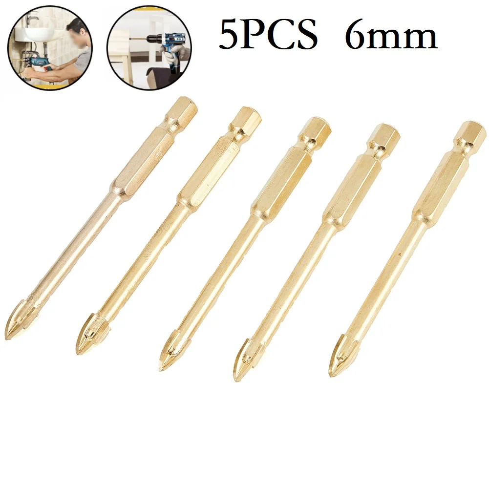 5pcs 6mm Titanium Ceramic Tile Marble Glass Drill Bits Spear Head Hex Shank Ferramentas Herramientas Para Carpinteria En Madera
5pcs 6mm Titanium Ceramic Tile Marble Glass Drill Bits Spear Head Hex Shank Ferramentas Herramientas Para Carpinteria En Madera