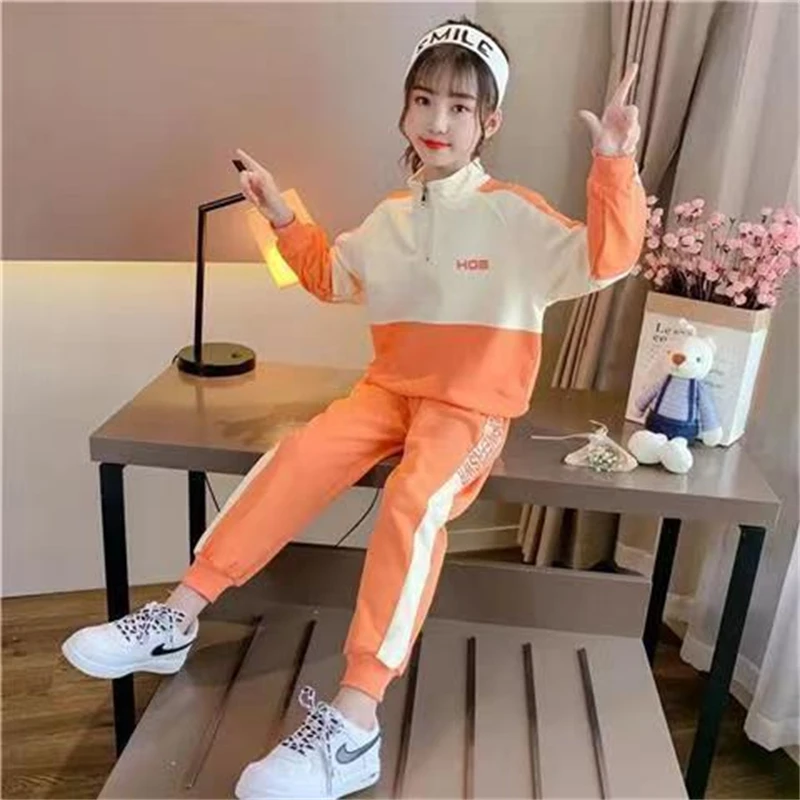 Fashion Orange Korean Children Clothing Girls Round Neck Coat +Pant Set 2 Pieces Spring Autumn Leisure Kids' 3-12 Years Toddler
Fashion Orange Korean Children Clothing Girls Round Neck Coat +Pant Set 2 Pieces Spring Autumn Leisure Kids' 3-12 Years Toddler