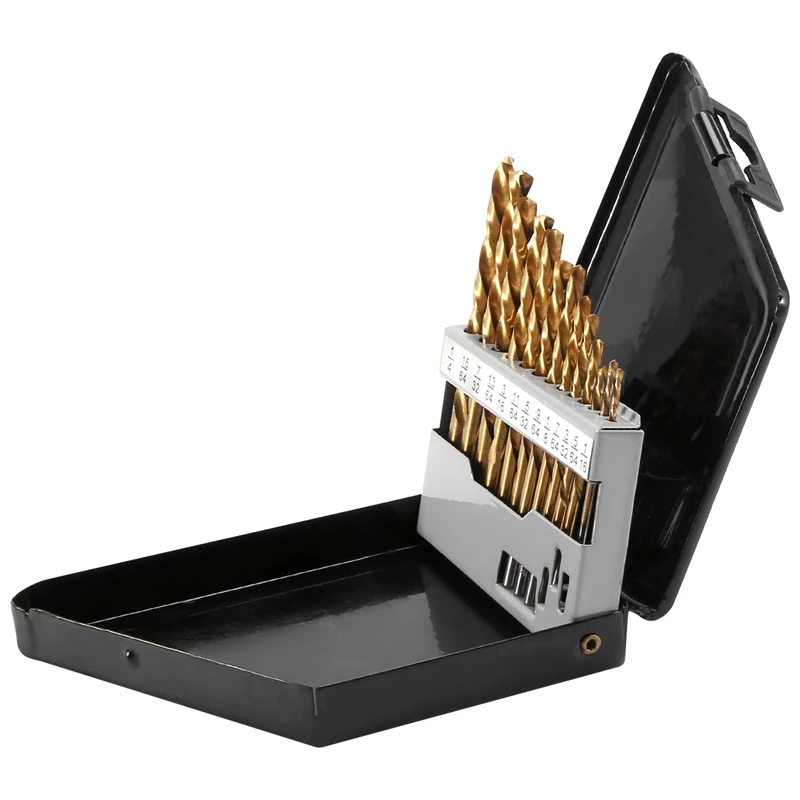 13Pcs Left Handed Drill Bit Set Extractor Drill Bits For Metal Power Tools Accessories With Titanium Nitride Coating
13Pcs Left Handed Drill Bit Set Extractor Drill Bits For Metal Power Tools Accessories With Titanium Nitride Coating