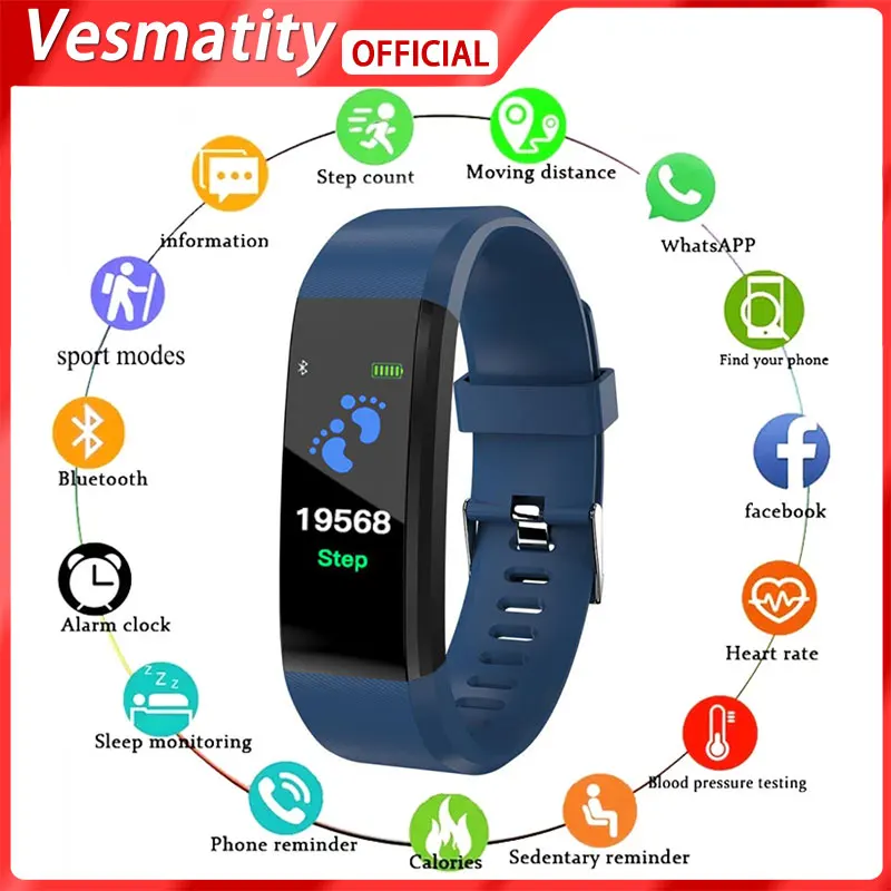 For Apple Huawei Xiaomi 115Plus Smart Watch Bluetooth Compatible Sports Heart Rate Fitness Pedometer Waterproof Smart Bracelet
For Apple Huawei Xiaomi 115Plus Smart Watch Bluetooth Compatible Sports Heart Rate Fitness Pedometer Waterproof Smart Bracelet