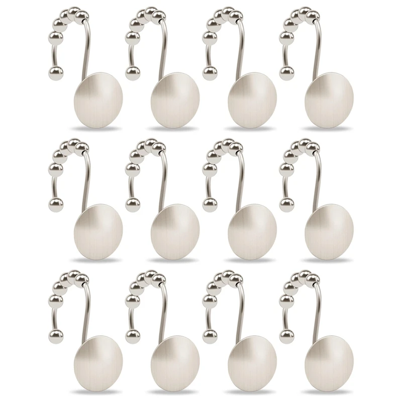 Shower Curtain Hooks Rust-Resistant Metal Glide Shower Hooks For Bathroom Shower Rods Curtains, Set Of 12 Hooks
Shower Curtain Hooks Rust-Resistant Metal Glide Shower Hooks For Bathroom Shower Rods Curtains, Set Of 12 Hooks