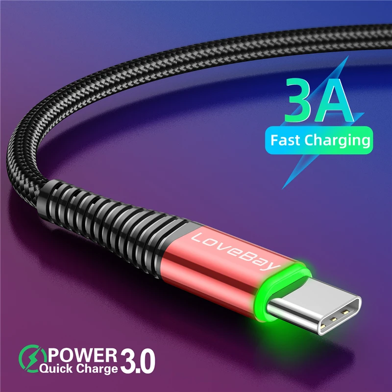 USB-кабель Lovebay со светодиодной подсветкой и портом Type-C, кабель Micro USB QC3.0 для зарядки Samsung, Xiaomi, Huawei, шнур для передачи данных, кабель для быстрой...
USB-кабель Lovebay со светодиодной подсветкой и портом Type-C, кабель Micro USB QC3.0 для зарядки Samsung, Xiaomi, Huawei, шнур для передачи данных, кабель для быстрой...