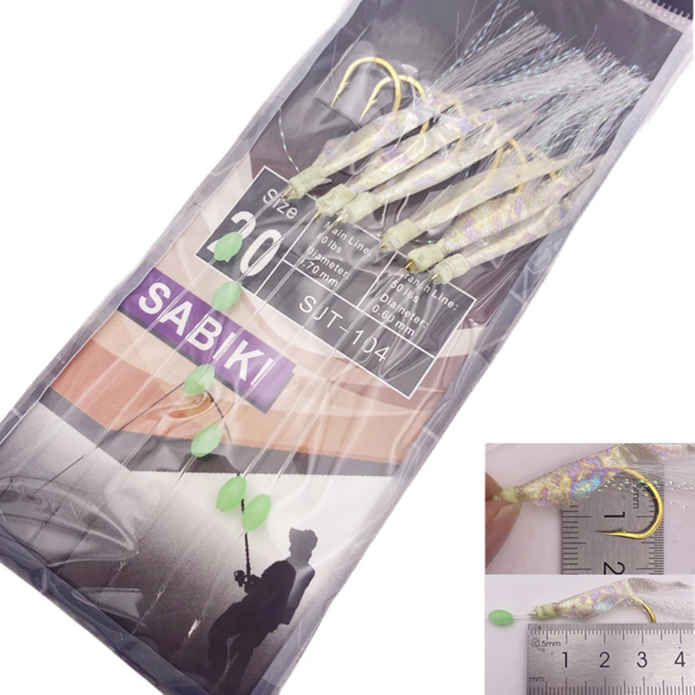 6pcs Sabiki Rigs Saltwater Artificial Fishing Lures For Sea Luminous Soft Shrimp Fishing Hook Lure Bait Tackle Accessories
6pcs Sabiki Rigs Saltwater Artificial Fishing Lures For Sea Luminous Soft Shrimp Fishing Hook Lure Bait Tackle Accessories